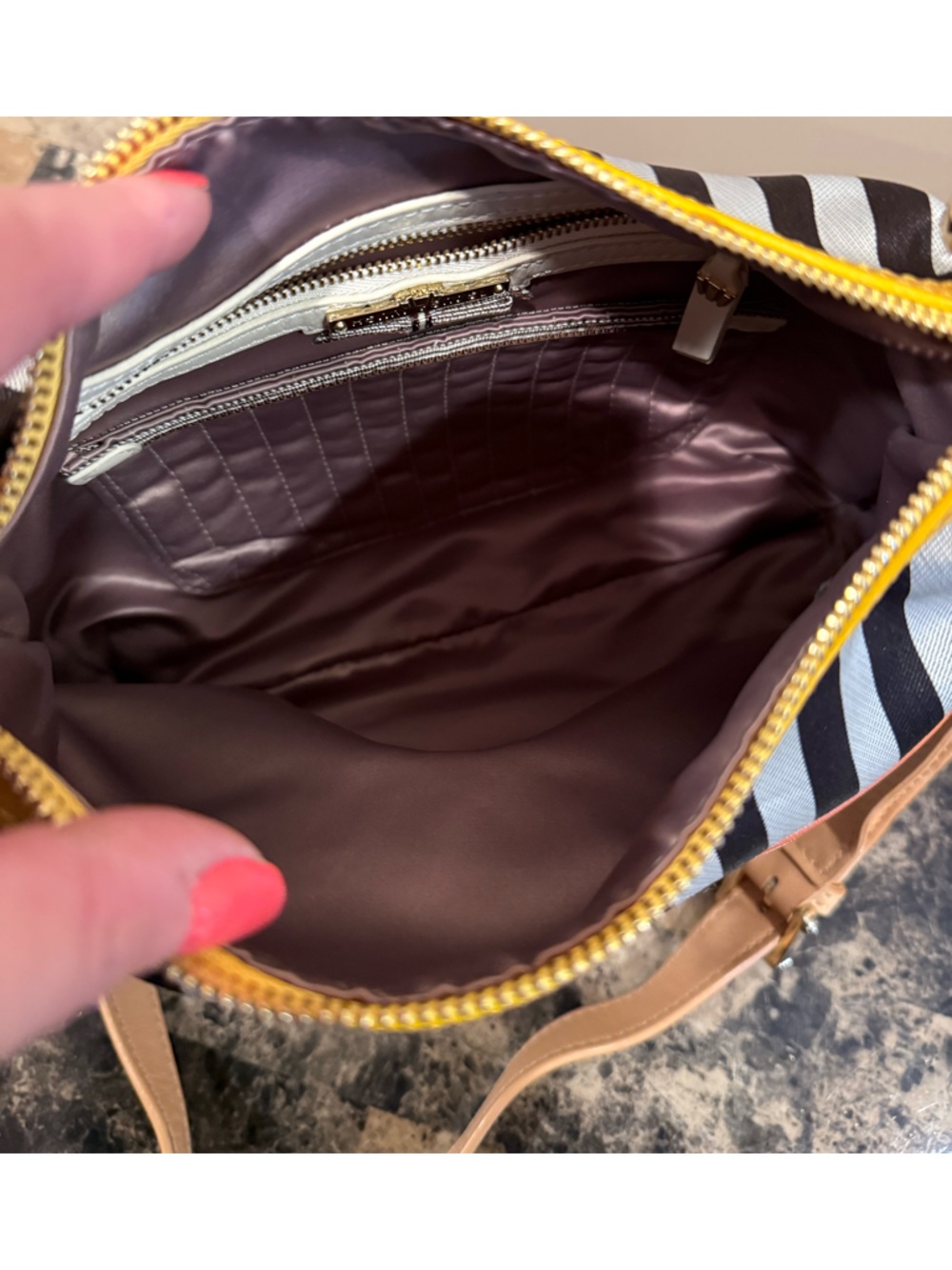 Henri Bendel Rare Centennial Stripe Canvas Crossbody - Picture 12 of 16